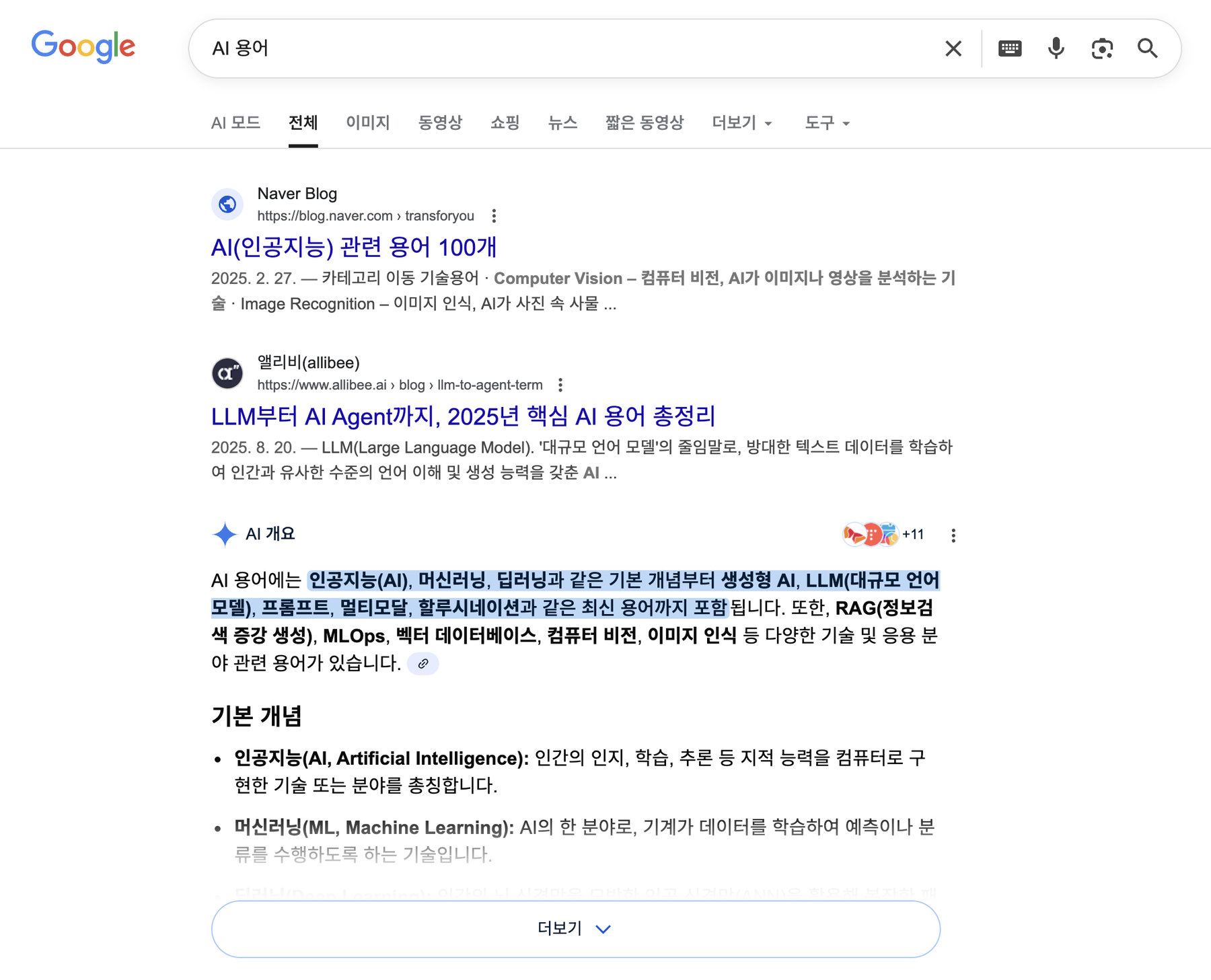 BHSN SEO 콘텐츠 구글 검색 결과 화면